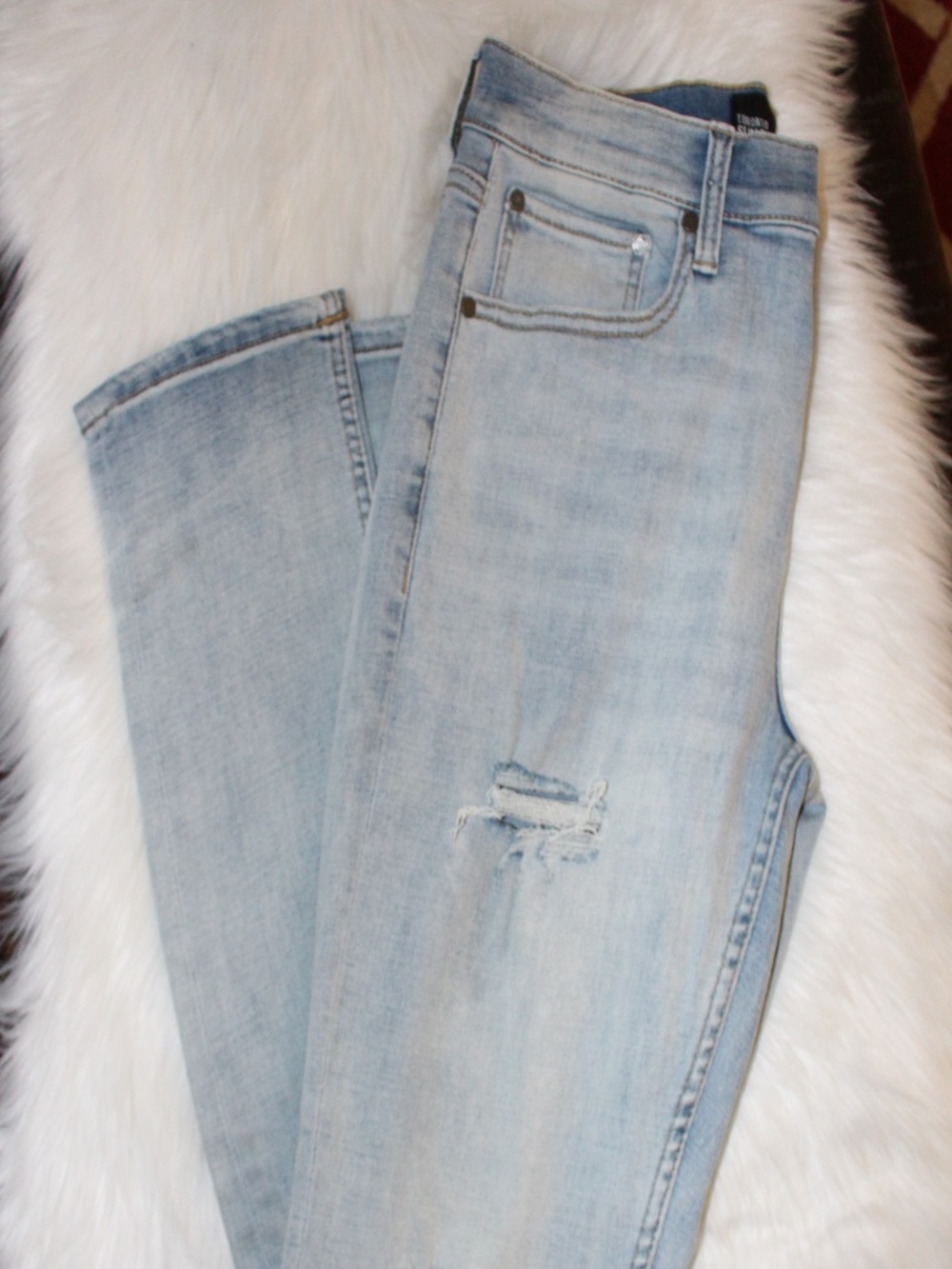 RSQ Toronto Slim Taper Jeans Light Wash Distressed Stretch 30x32